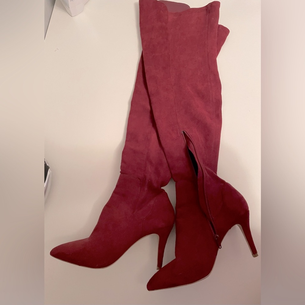 Charles over the knee wine coloured boots size 8